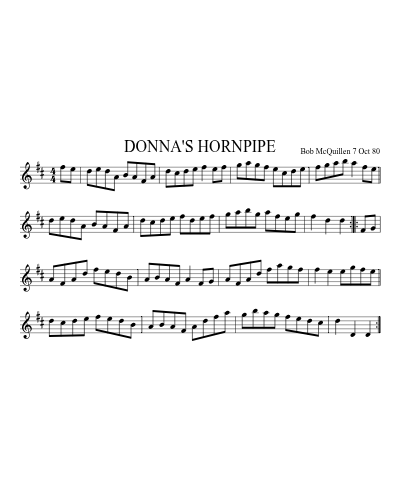 DONNA'S HORNPIPE