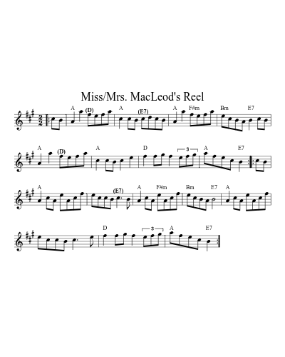 Miss/Mrs. MacLeod's Reel (Ms Mac Leods R) preview