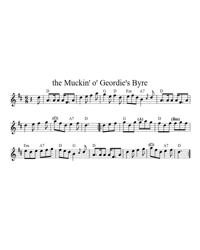 the Muckin' o' Geordie's Byre (Version 3) sheet music preview