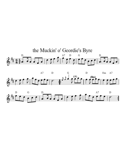 the Muckin' o' Geordie's Byre (Version 5) sheet music preview