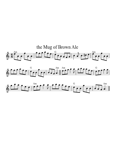 the Mug of Brown Ale (Version 2) sheet music preview
