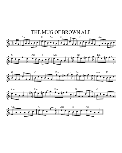 the Mug of Brown Ale (Version 3) sheet music preview
