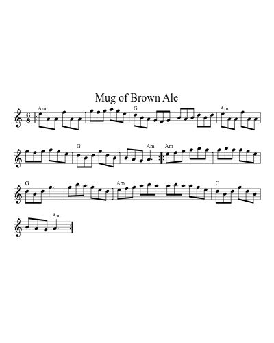 Mug of Brown Ale (Version 8) sheet music preview