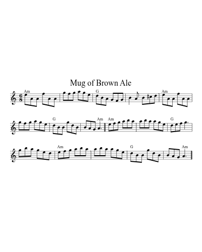 Mug of Brown Ale (Version 9) sheet music preview