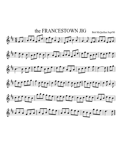 the FRANCESTOWN JIG