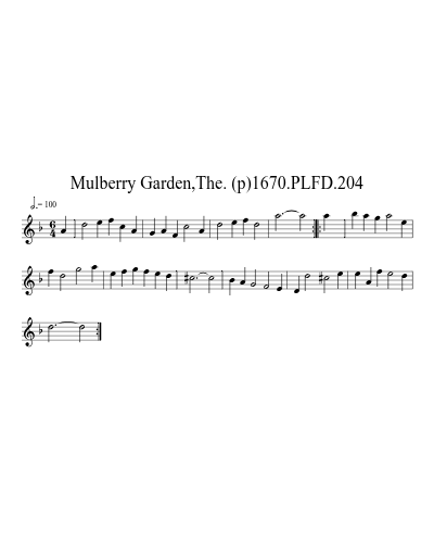 Mulberry Garden,The. (p)1670.PLFD.204 sheet music preview