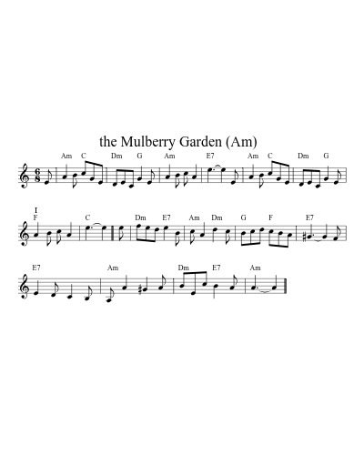 the Mulberry Garden   (Am) sheet music preview