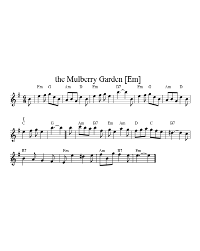 the Mulberry Garden   [Em] sheet music preview