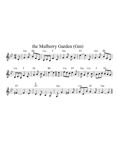 the Mulberry Garden   (Gm) sheet music preview