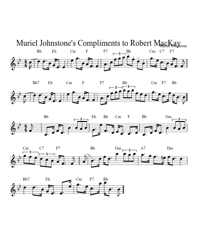 Muriel Johnstone's Compliments to Robert MacKay (Version 2)