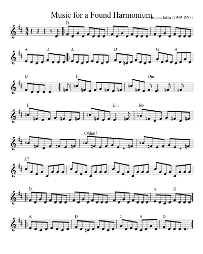 Music For A Found Harmonium (Version 5) sheet music preview