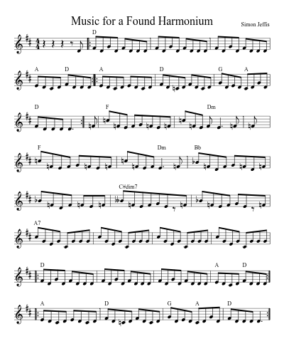 Music For A Found Harmonium (Version 7) sheet music preview
