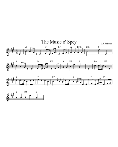 The Music o' Spey sheet music preview