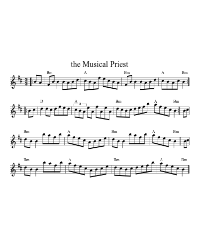The musical priest (Version 5) sheet music preview