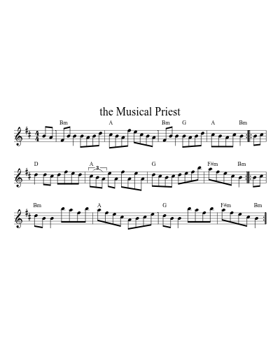 The musical priest (Version 6) sheet music preview