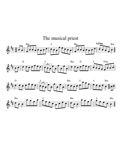 The musical priest (Version 8) sheet music preview