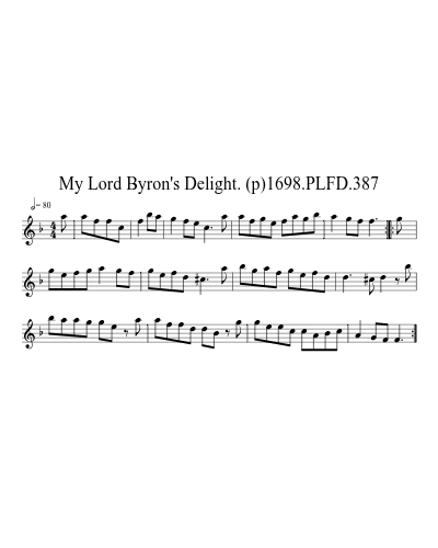 My Lord Byron's Delight. (p)1698.PLFD.387