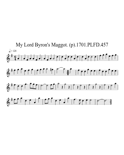 My Lord Byron's Maggot. (p).1701.PLFD.457