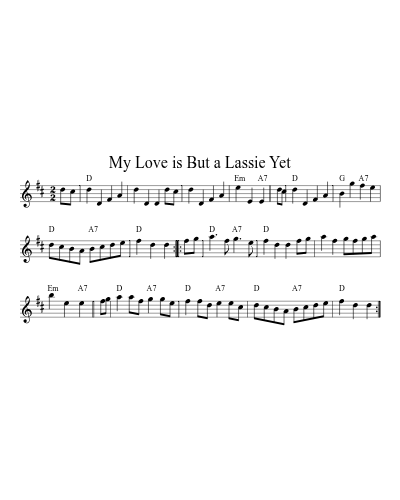My Love is But a Lassie Yet (Version 8) sheet music preview