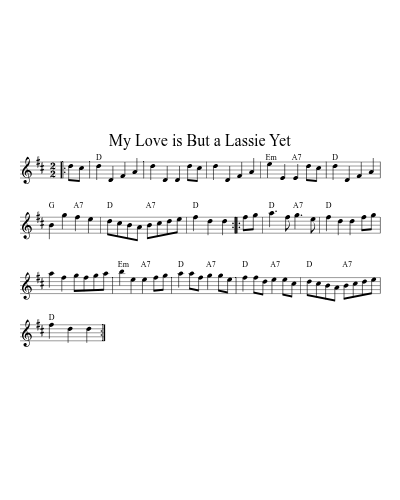 My Love is But a Lassie Yet (Version 10) sheet music preview