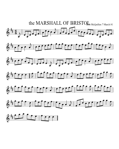 the MARSHALL OF BRISTOL sheet music preview