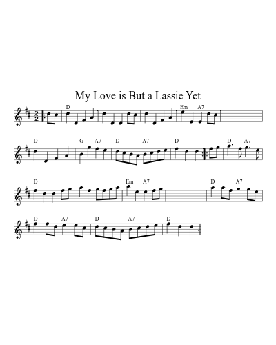 My Love is But a Lassie Yet (Version 20) sheet music preview
