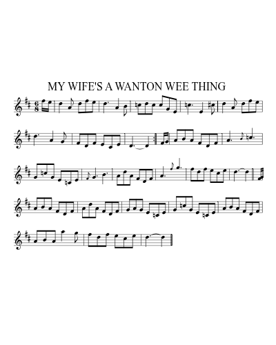 My Wife's a Wanton Wee Thing (Version 9) sheet music preview