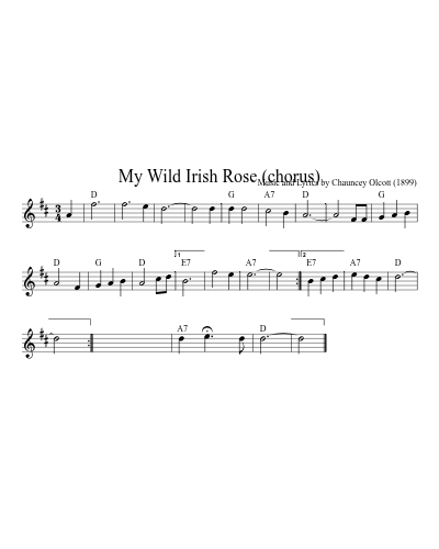 My Wild Irish Rose (chorus) (Version 3)