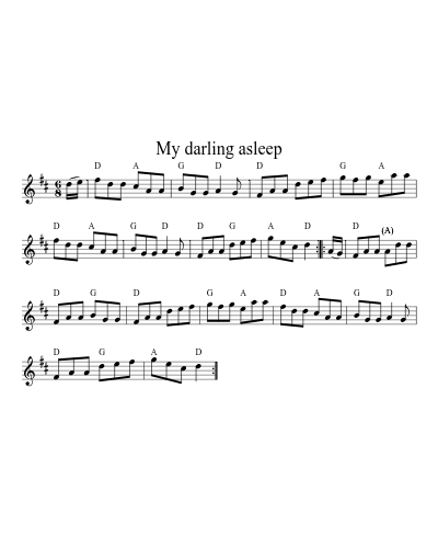 My Darling Asleep (Version 12) sheet music preview
