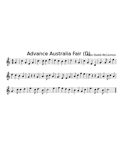 Advance Australia Fair    (D) (Na Australia)