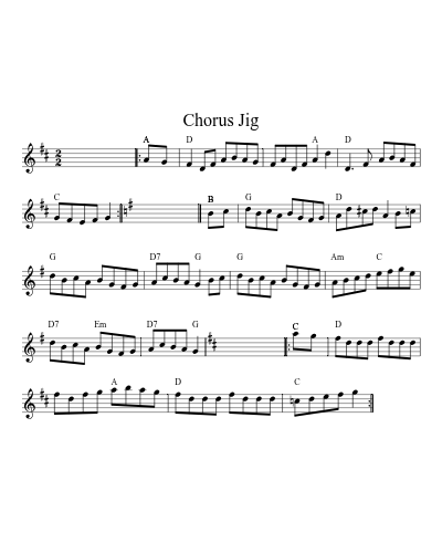 Chorus Jig (Neffa 2021 Fo Tunes) sheet music preview