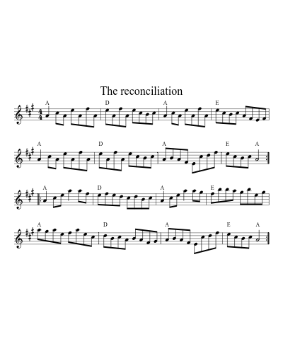 The reconciliation sheet music preview