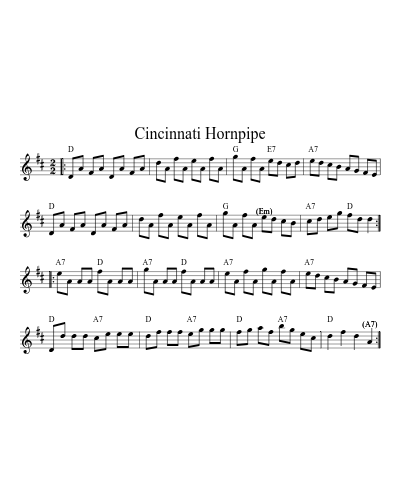 Cincinnati Hornpipe (N E F R X)