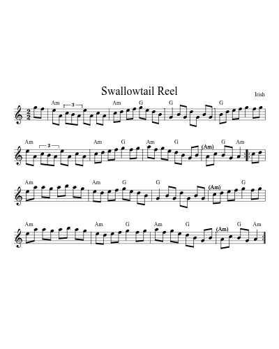 Swallowtail Reel (N E F R X)