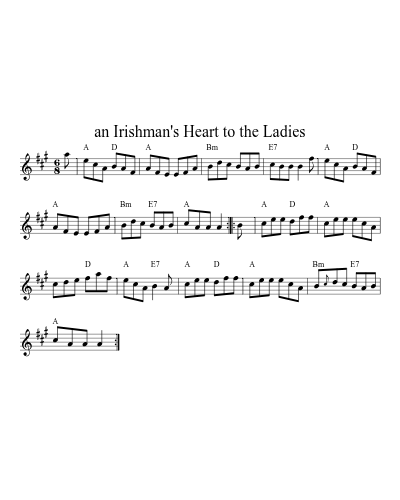 An Irishman's Heart to the Ladies (N E F R X) sheet music preview