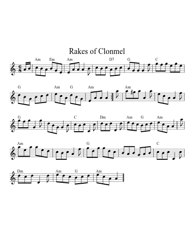 Rakes of Clonmel (N E F R X)