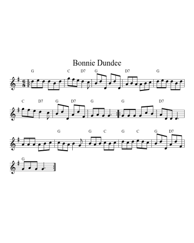 Bonnie Dundee (N E F R X) sheet music preview