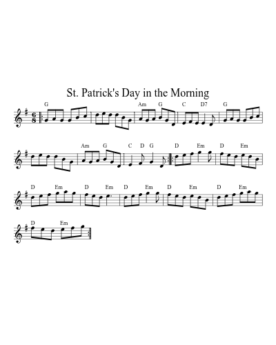 St. Patrick's Day in the Morning (N E F R X) sheet music preview