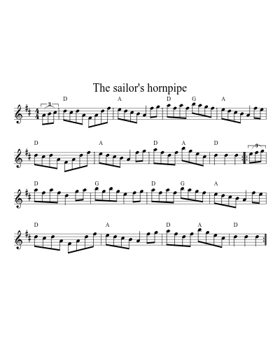 The sailor's hornpipe sheet music preview