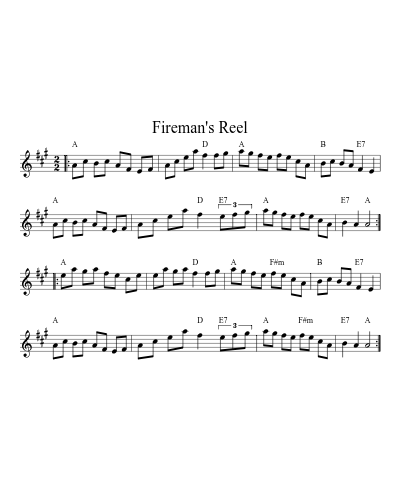 Fireman's Reel (N E F R X)