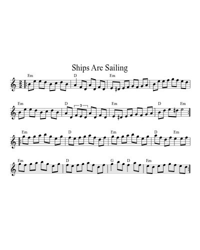 Ships Are Sailing (N E F R X) sheet music preview