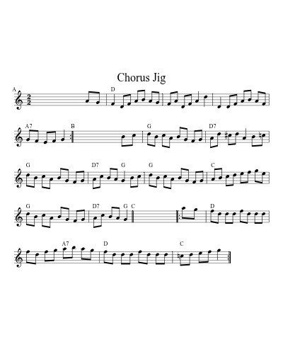 Chorus Jig (N E F R X) sheet music preview