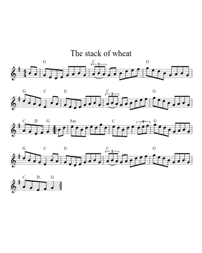 The stack of wheat sheet music preview