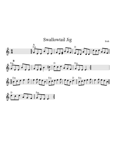 Swallowtail Jig (Version 2) sheet music preview