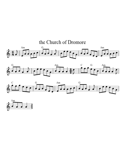 The Church of Dromore (Nye Jig Auntmarys) sheet music preview