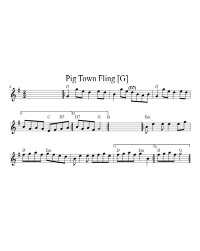 Pig Town Fling    [G] (Nye Reel Auldgreycat)