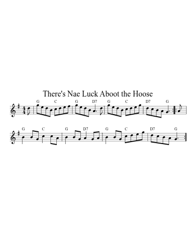 There's Nae Luck Aboot the Hoose (Version 4) sheet music preview