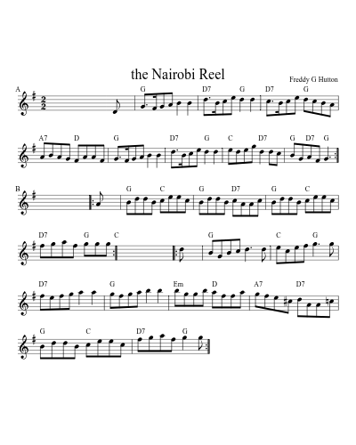 the Nairobi Reel sheet music preview