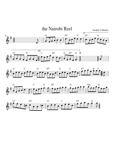 the Nairobi Reel (Version 2) sheet music preview