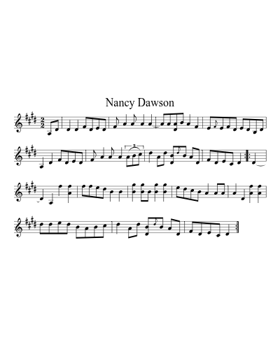 Nancy Dawson (Version 4) sheet music preview